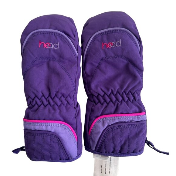 Head Jr. Youth Ski Mittens Purple/Violet Small W/ Zippered Side Closure & Fleece - Picture 1 of 7